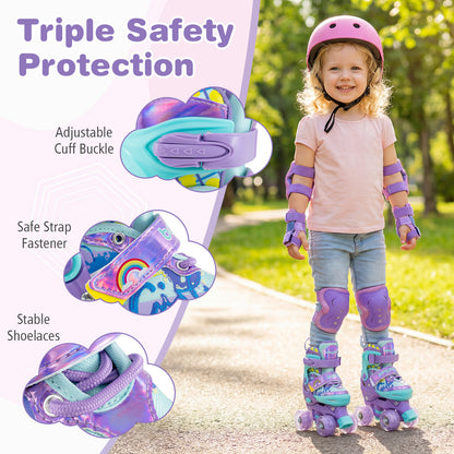 Adjustable Kids Roller Skates, Light-Up Wheels, Purple Toy Sports at Gallery Canada