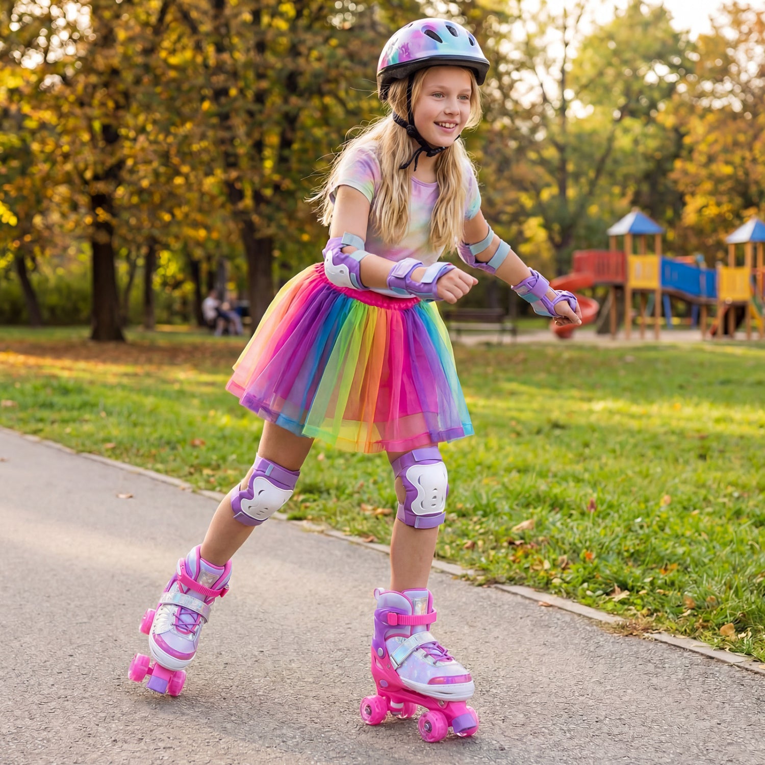 Adjustable Kids Roller Skates, Ages 9-14, Light-Up Wheels, Pink Toy Sports at Gallery Canada