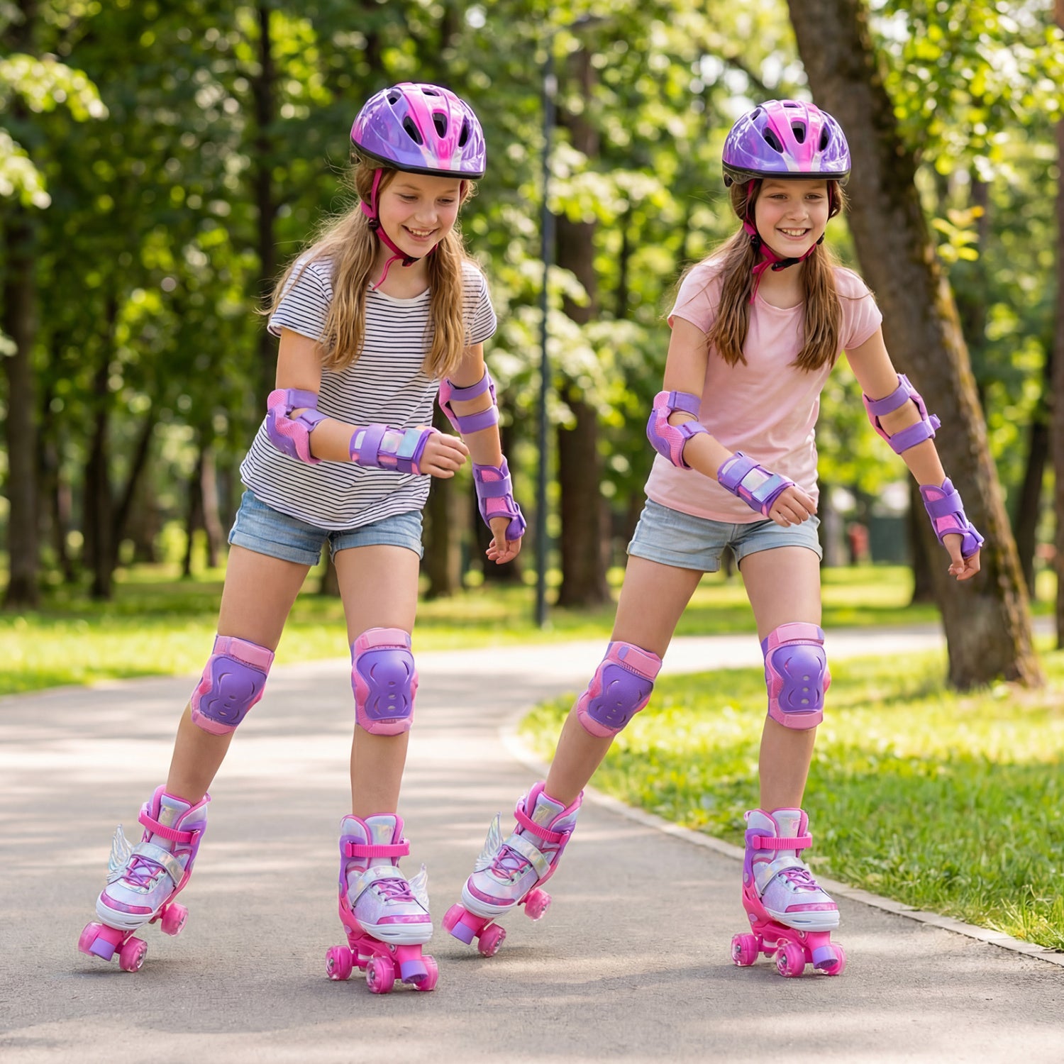 Adjustable Kids Roller Skates, Ages 9-14, Light-Up Wheels, Pink Toy Sports at Gallery Canada