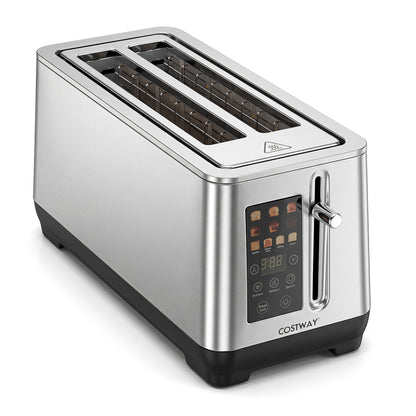 4 Slice Toaster, 6 Browning Levels, 4 Bread Types, Silver