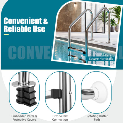 4-Step Inground Pool Ladder, Stainless Steel, Silver Swimming Pools at Gallery Canada