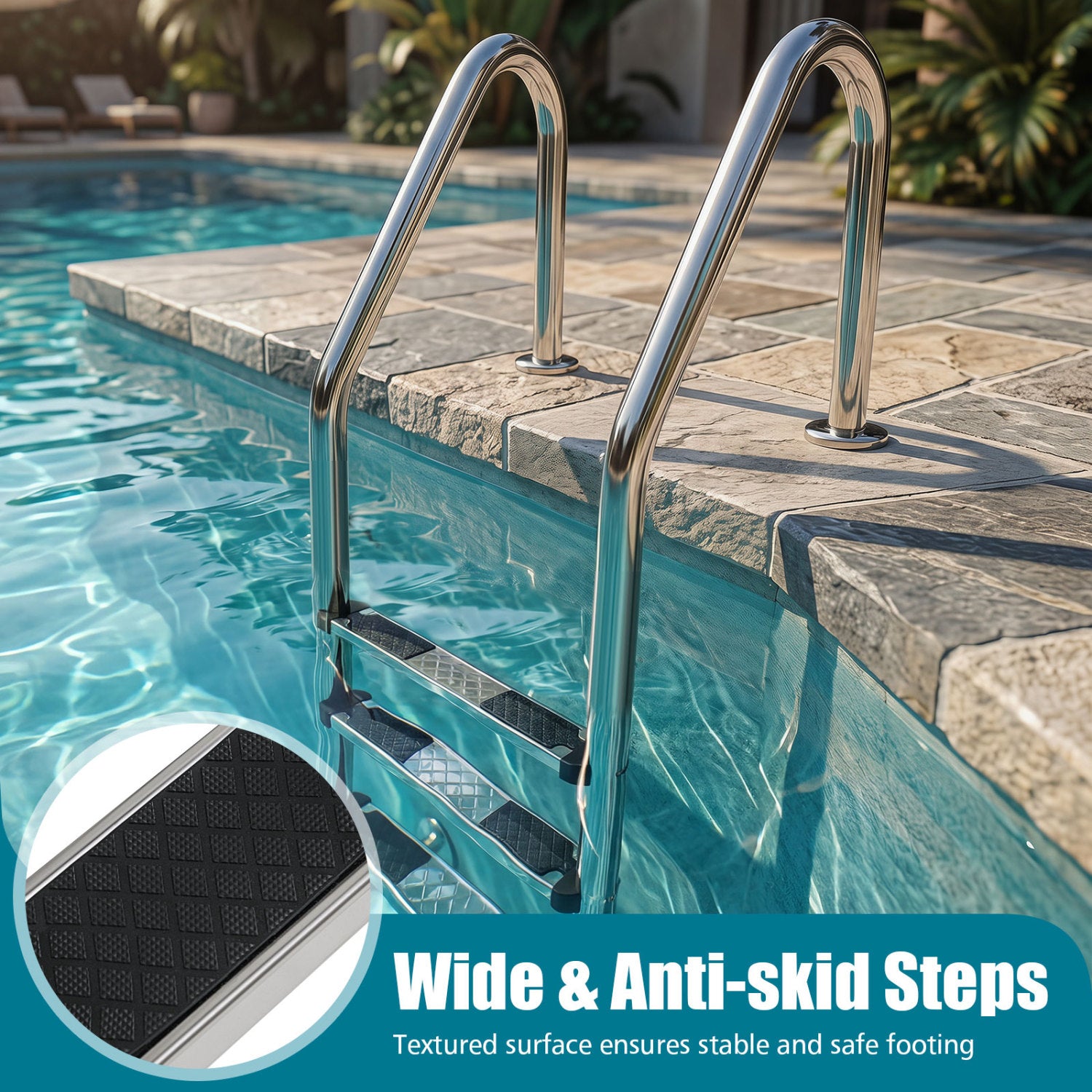 4-Step Inground Pool Ladder, Stainless Steel, Silver Swimming Pools at Gallery Canada