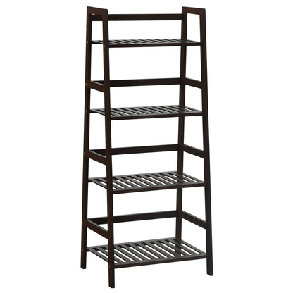 4-Tier Bamboo Plant Rack With Guardrails, Brown Bookcases at Gallery Canada
