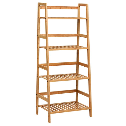 4-Tier Bamboo Plant Rack With Guardrails, Natural Bookcases Natural at Gallery Canada