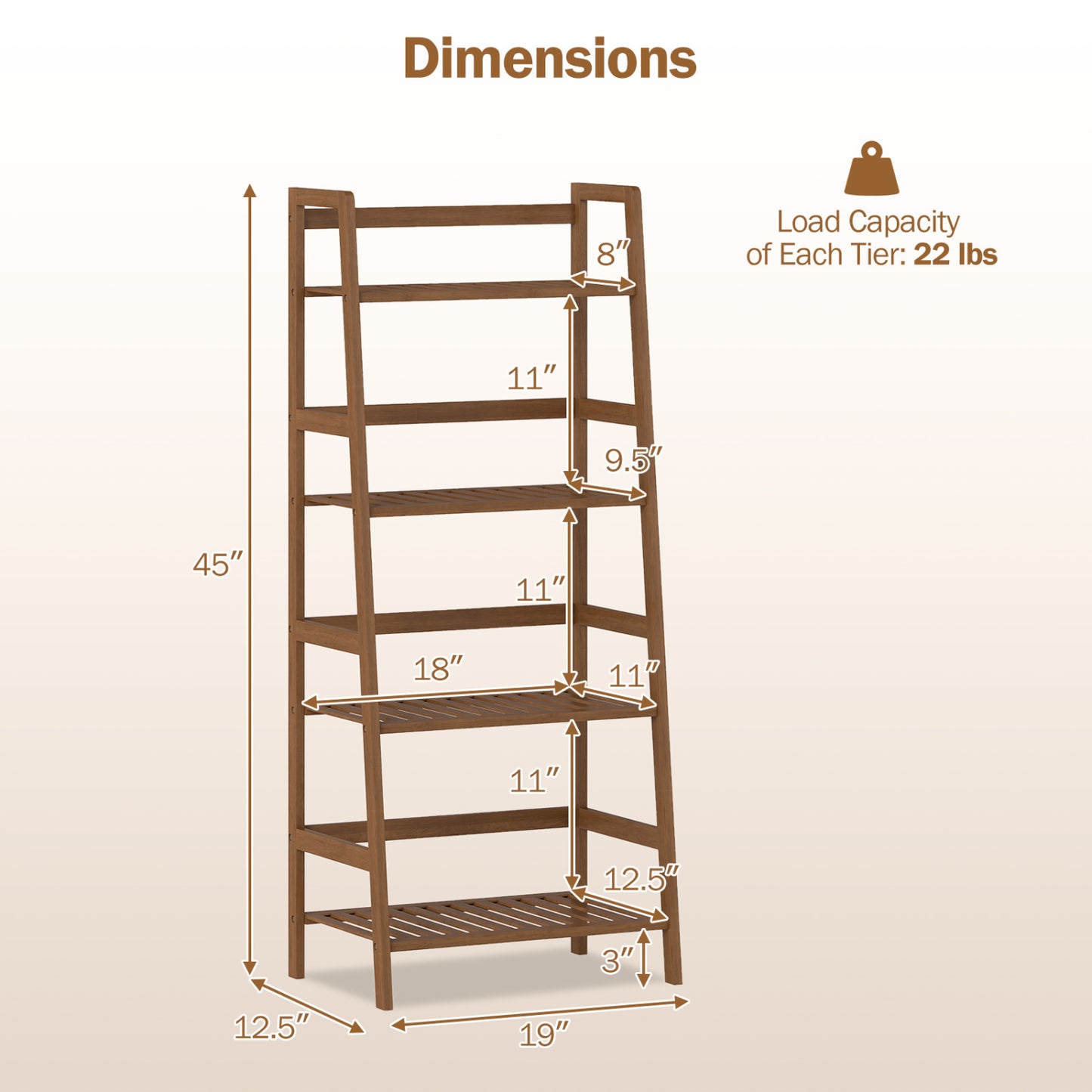 4-Tier Bamboo Plant Rack With Guardrails, Walnut Plant Stands at Gallery Canada