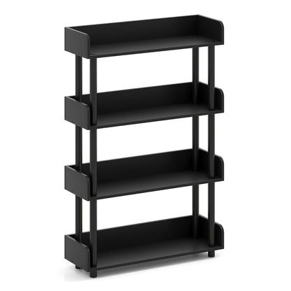 4-Tier Bookshelf Open Bookcase with Anti-Tipping Kit Industrial Storage Unit, Black Bookcases at Gallery Canada