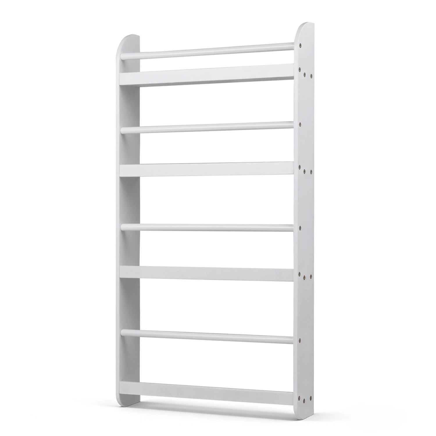 4-Tier Bookshelf Organizer for Toys and Books with Basswood Crossbar, White Bookcases White at Gallery Canada