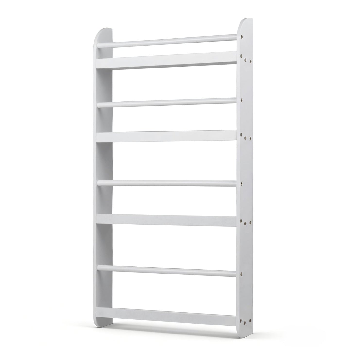 4-Tier Bookshelf Organizer for Toys and Books with Basswood Crossbar, White Bookcases White at Gallery Canada