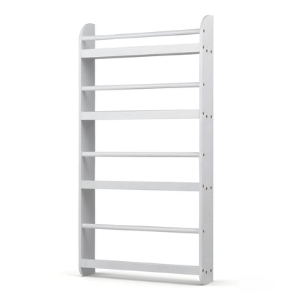 4-Tier Bookshelf Organizer for Toys and Books with Basswood Crossbar, White Bookcases White at Gallery Canada