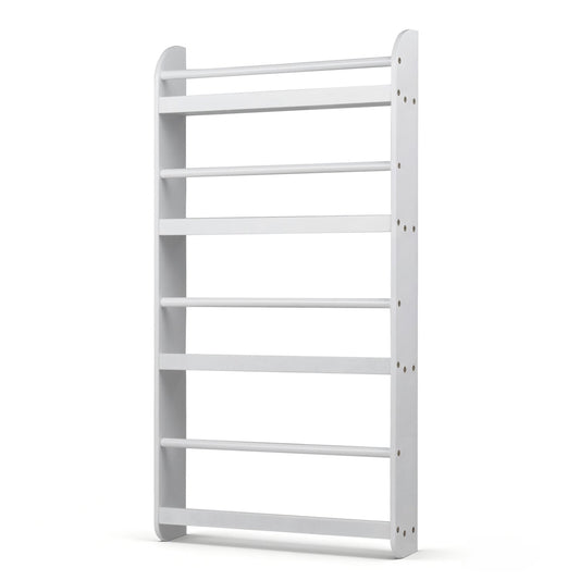 4-Tier Bookshelf Organizer for Toys and Books with Basswood Crossbar, White Bookcases White at Gallery Canada