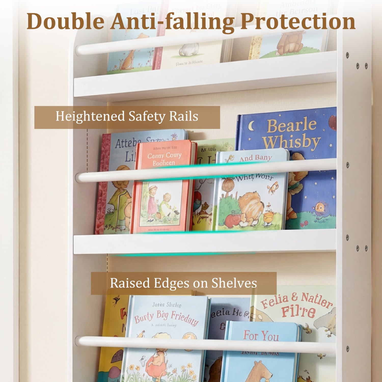 4-Tier Bookshelf Organizer for Toys and Books with Basswood Crossbar, White Bookcases at Gallery Canada
