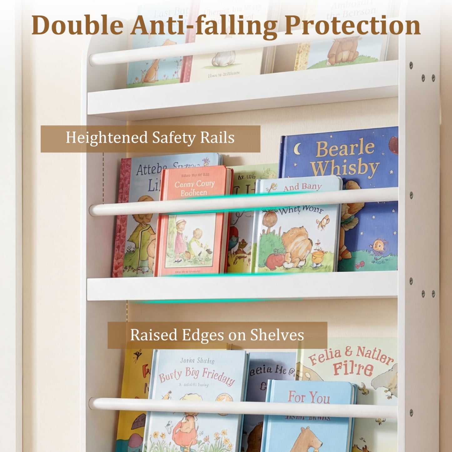 4-Tier Bookshelf Organizer for Toys and Books with Basswood Crossbar, White Bookcases at Gallery Canada