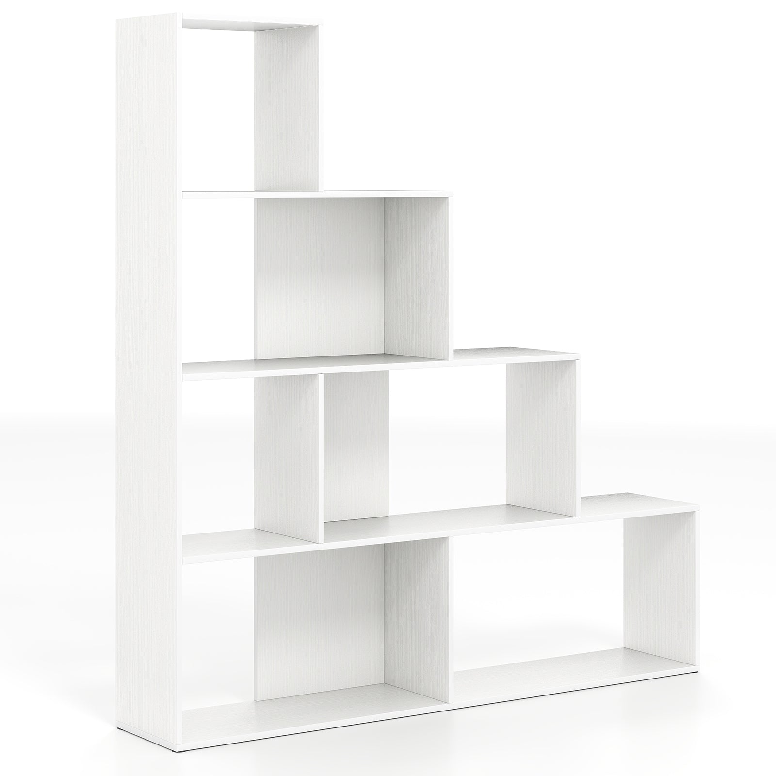 4-Tier Bookshelf, 6 Cube Display Rack, White Bookcases White at Gallery Canada