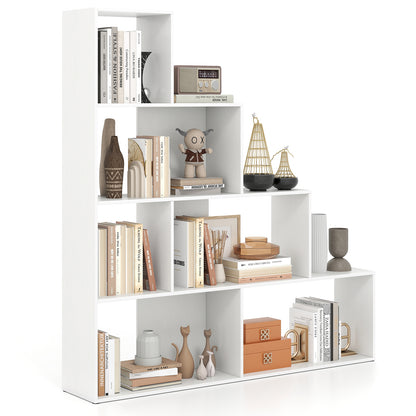 4-Tier Bookshelf, 6 Cube Display Rack, White