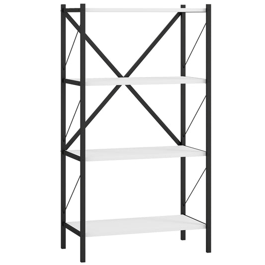 4-Tier Bookshelf with Heavy-Duty Metal Frame, White Bookcases White at Gallery Canada