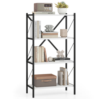 4-Tier Bookshelf with Heavy-Duty Metal Frame, White Bookcases at Gallery Canada