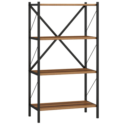 4-Tier Bookshelf with Heavy-Duty Metal Frame, Walnut Bookcases Walnut at Gallery Canada