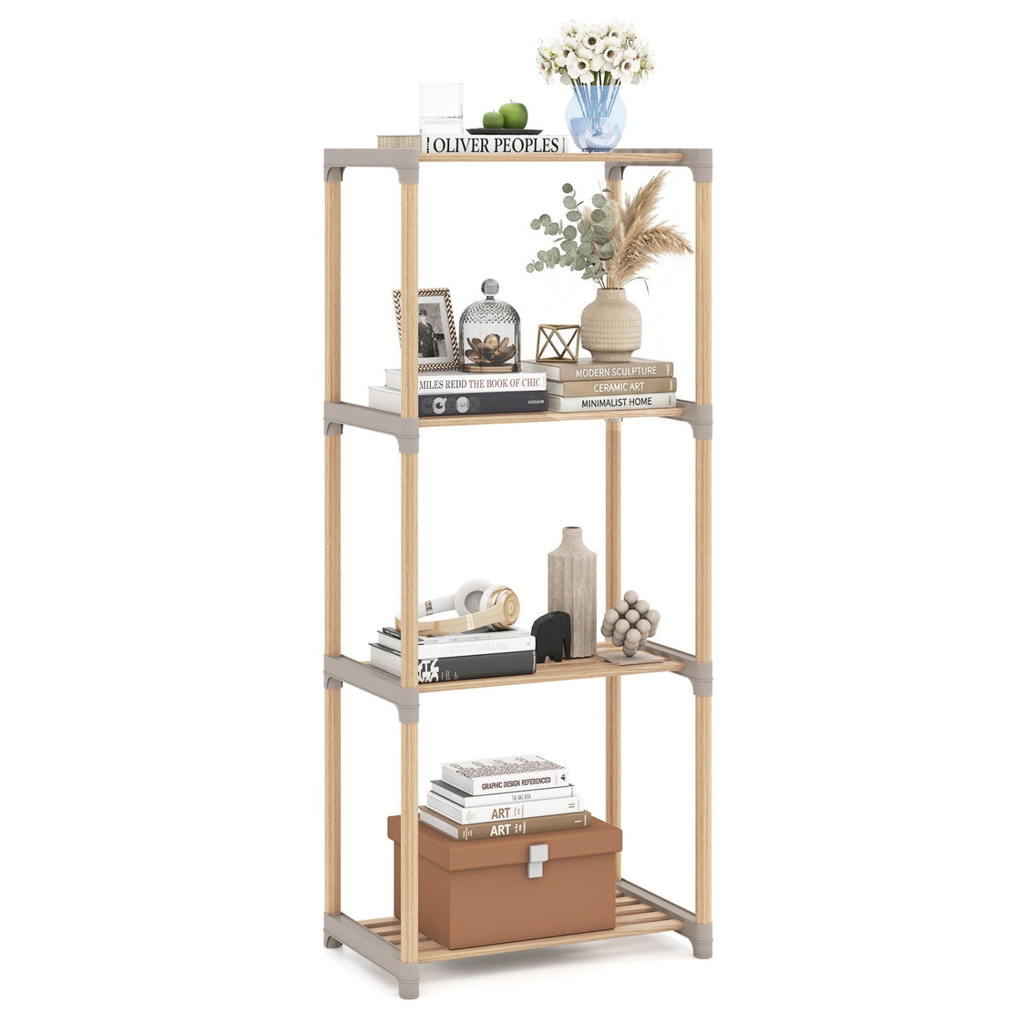 4-Tier Bookshelf With Open Shelves, Home Office Bathroom Bookcases Options at Gallery Canada