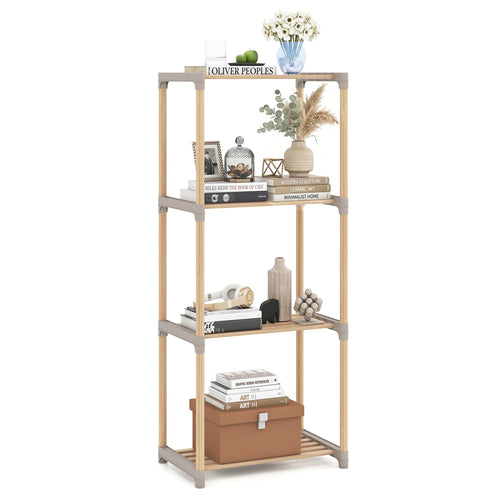 4-Tier Bookshelf With Open Shelves, Home Office Bathroom