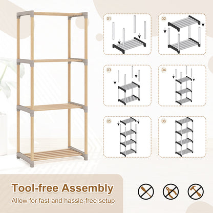 4-Tier Bookshelf With Open Shelves, Home Office Bathroom Bookcases at Gallery Canada