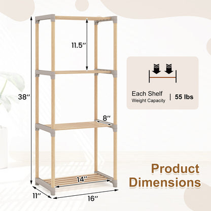 4-Tier Bookshelf With Open Shelves, Home Office Bathroom Bookcases at Gallery Canada