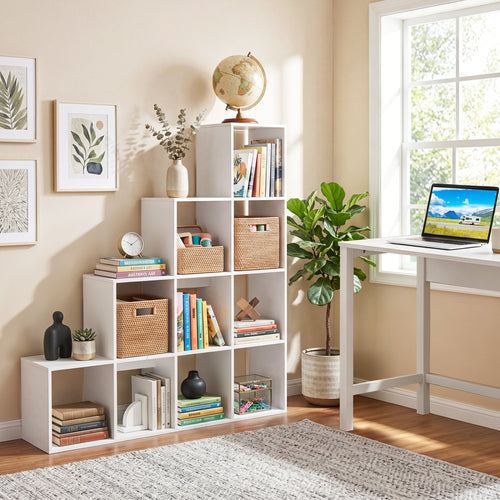 4-Tier Bookshelf With 2 Anti-Tipping Kits, White