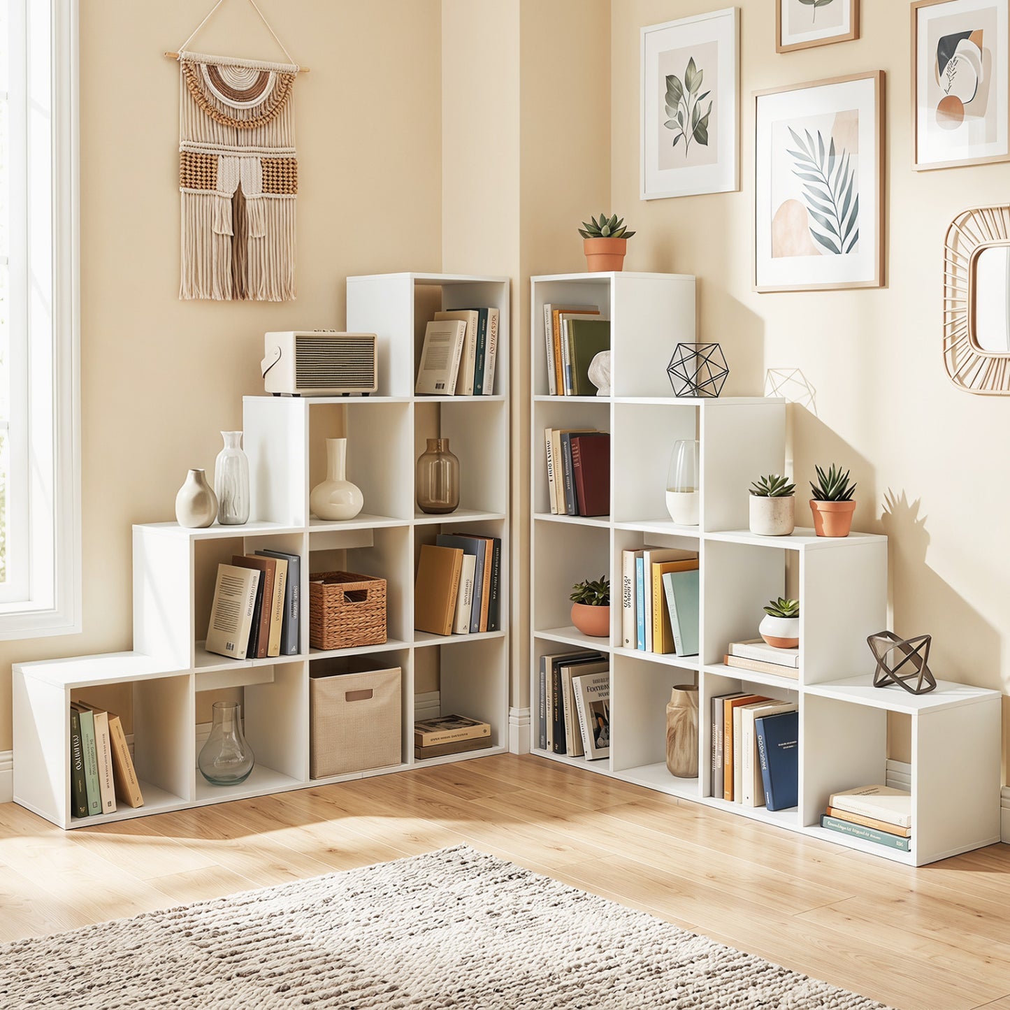 4-Tier Bookshelf With 2 Anti-Tipping Kits, White
