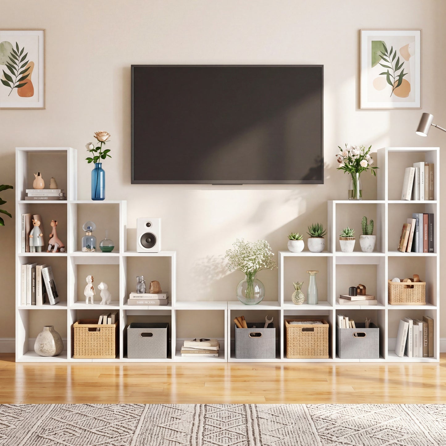 4-Tier Bookshelf With 2 Anti-Tipping Kits, White