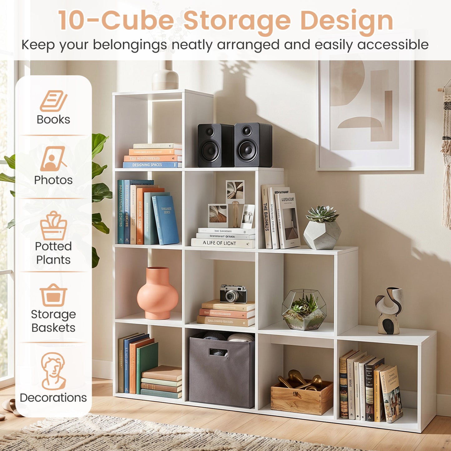 4-Tier Bookshelf With 2 Anti-Tipping Kits, White