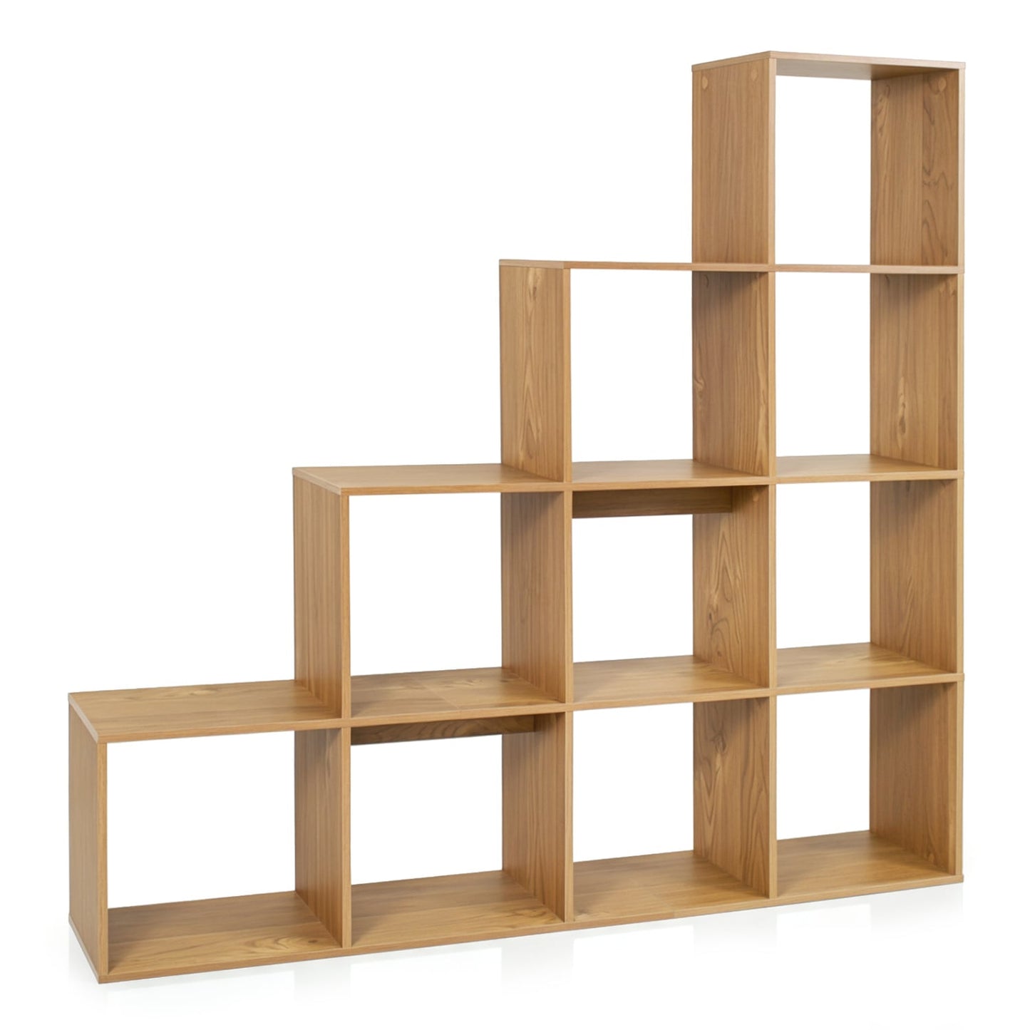 Bibliothèque à 4 étagères, avec kits anti-basculement, Naturel