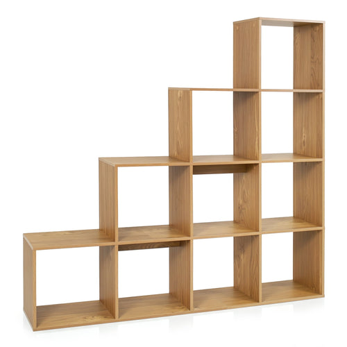4-Tier Bookshelf, with Anti-Tipping Kits, Natural