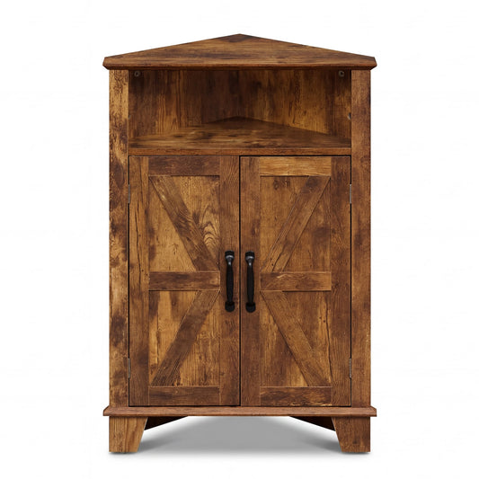 4-Tier Corner Cabinet, Rustic Brown Cabinets & Chests Rustic Brown at Gallery Canada