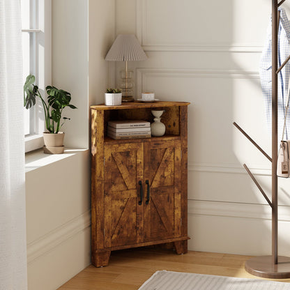 4-Tier Corner Cabinet, Rustic Brown Cabinets & Chests at Gallery Canada