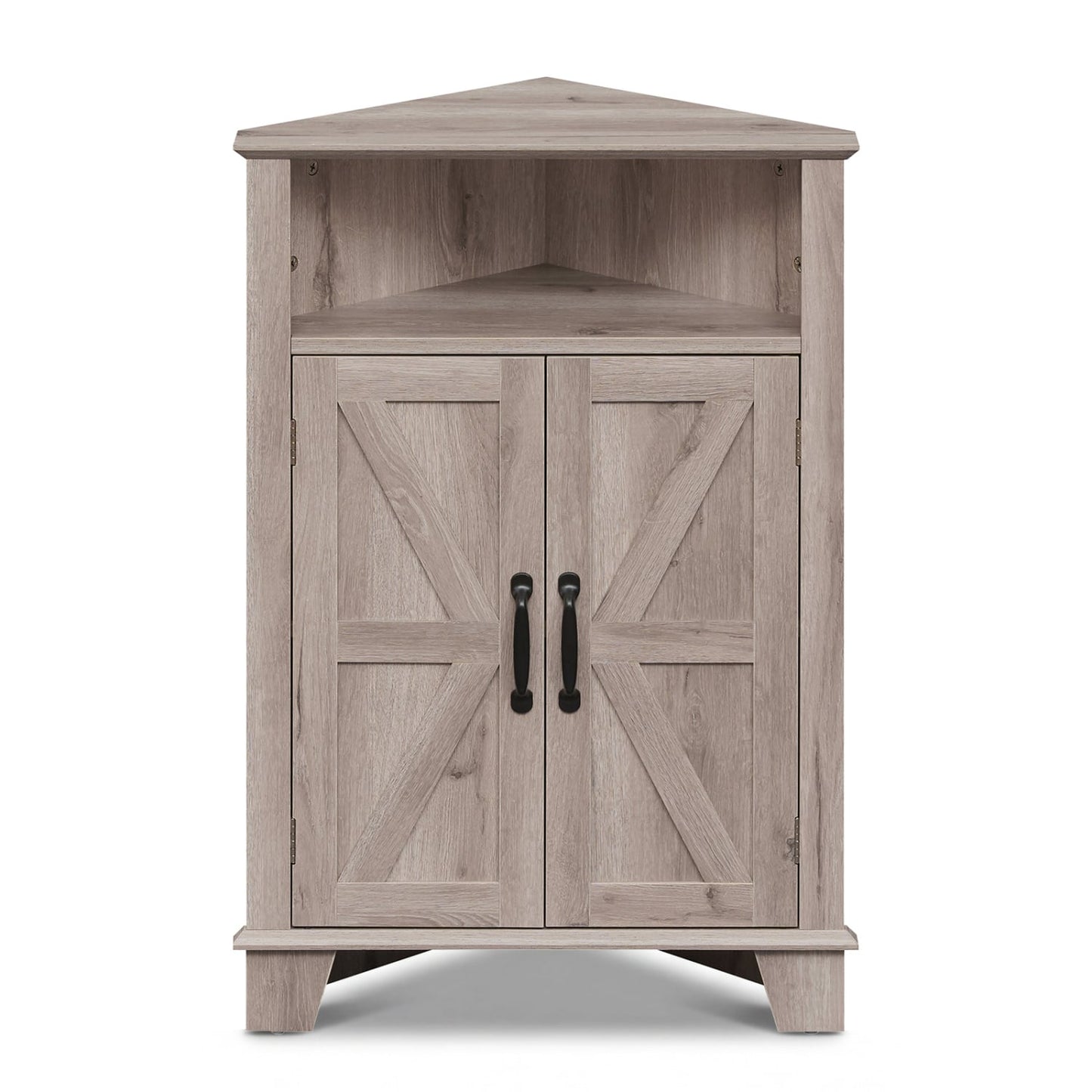 4-Tier Corner Cabinet With Open Shelf, Gray Cabinets & Chests Gray at Gallery Canada