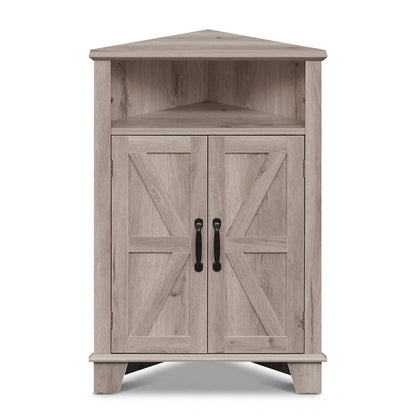4-Tier Corner Cabinet With Open Shelf, Gray Cabinets & Chests Gray at Gallery Canada