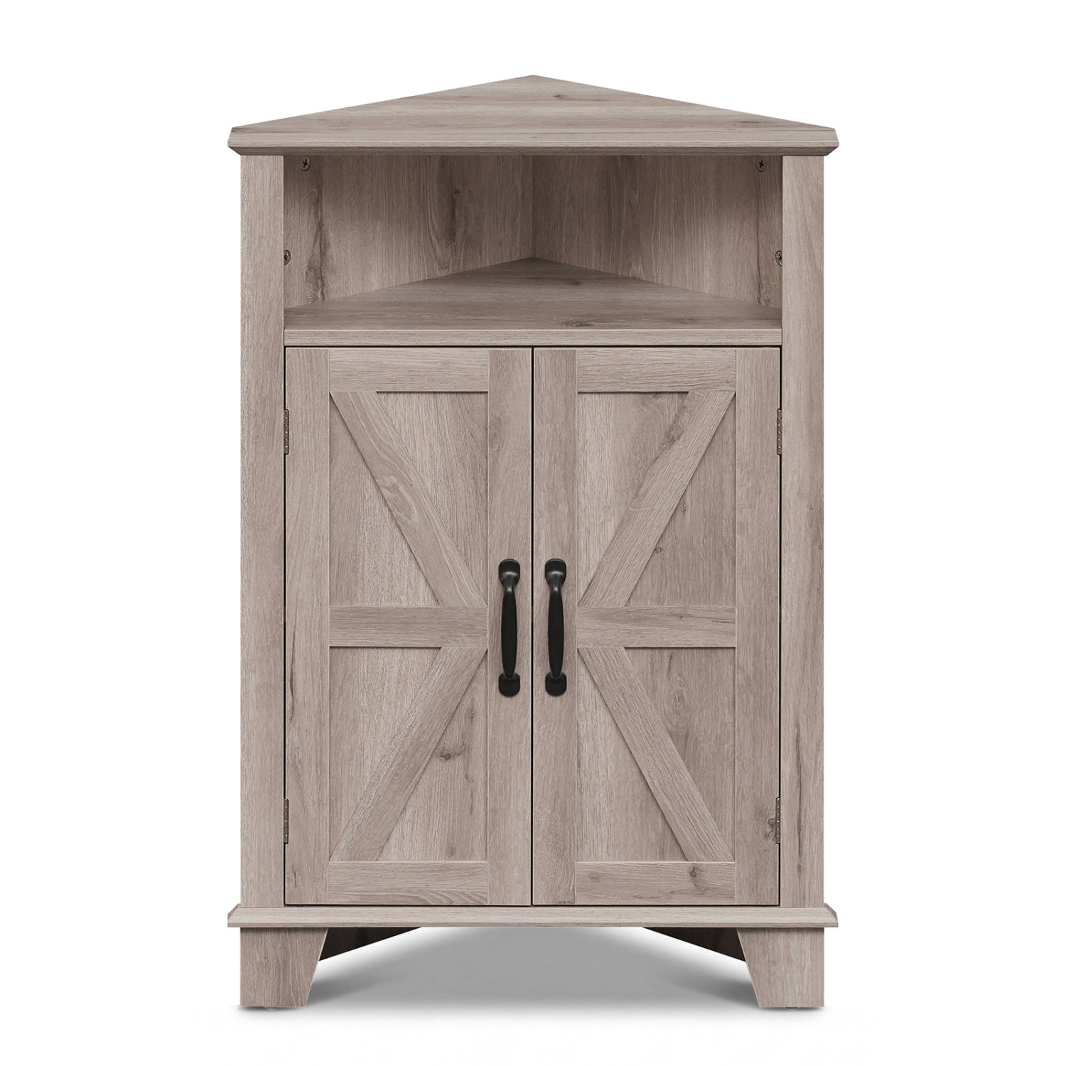 4-Tier Corner Cabinet With Open Shelf, Gray Cabinets & Chests at Gallery Canada