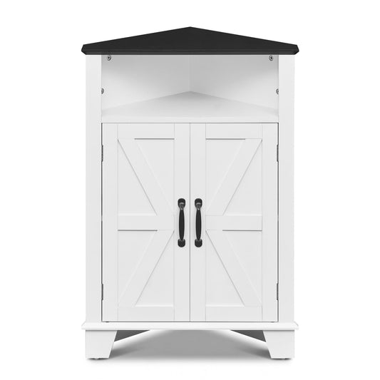 4-Tier Corner Storage Cabinet, Open Shelf, White Cabinets & Chests White at Gallery Canada
