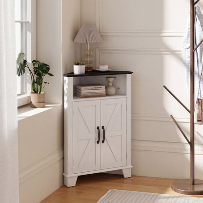 4-Tier Corner Storage Cabinet, Open Shelf, White Cabinets & Chests at Gallery Canada