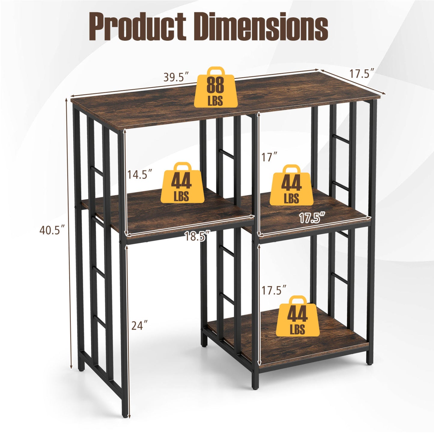 4-Tier Heavy-Duty Kitchen Baker's Rack, Brown