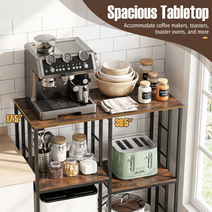 4-Tier Heavy-Duty Kitchen Baker's Rack, Brown