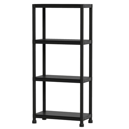 4-Tier Heavy-Duty Plastic Storage Shelves, Black