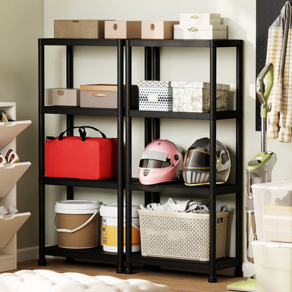 4-Tier Heavy-Duty Plastic Storage Shelves, Black Garages at Gallery Canada