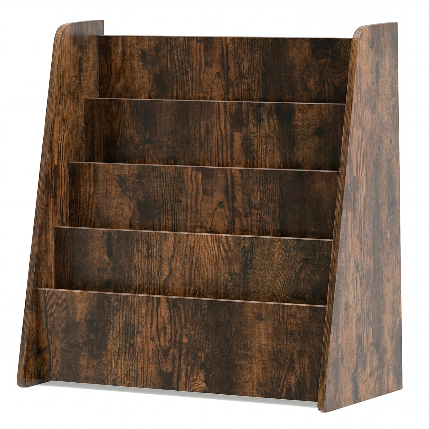 4-Tier Kids Bookshelf, Deep Compartments, Rustic Brown Kids Storage at Gallery Canada