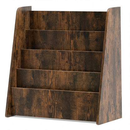 4-Tier Kids Bookshelf, Deep Compartments, Rustic Brown Kids Storage at Gallery Canada