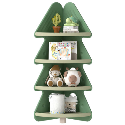4-Tier Kids Corner Bookshelf Baby Display Shelf for Kids Room, Green Kids Storage at Gallery Canada