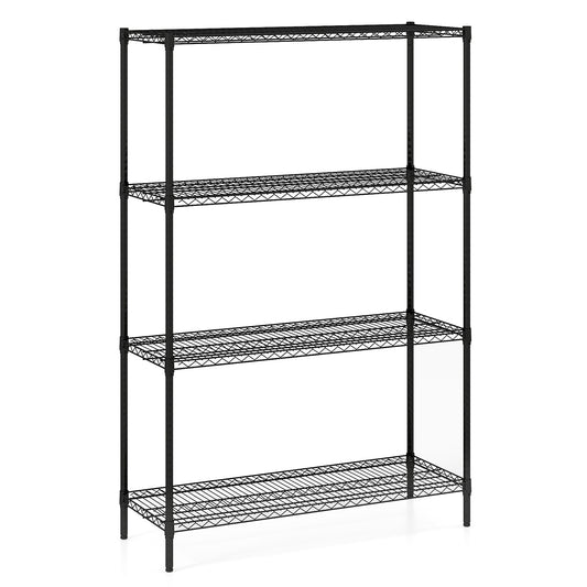 4-Tier Metal Storage Shelving Unit with V-Shaped Wire Rack-DK, Black