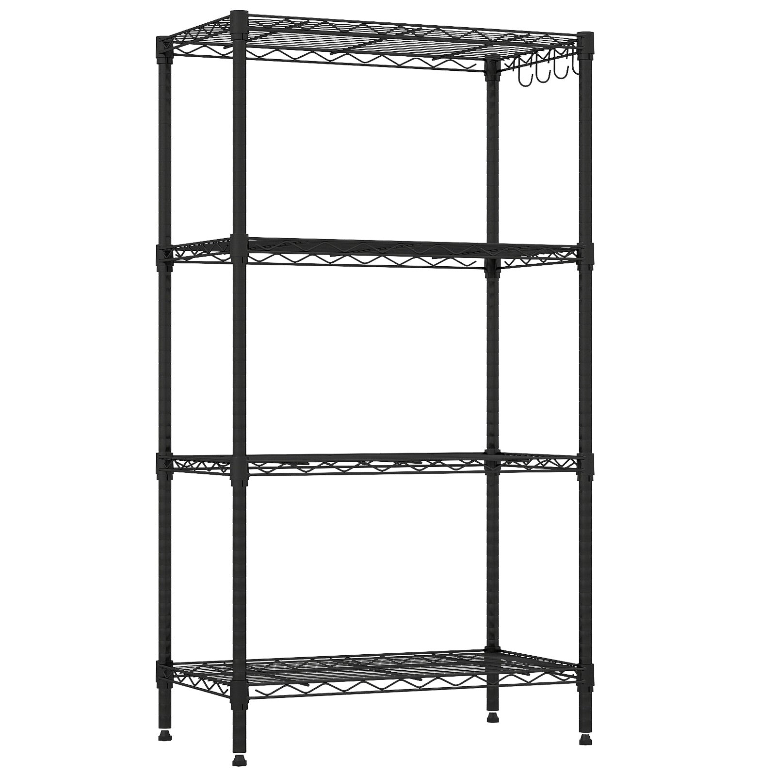 4-Tier Metal Storage Shelving Unit with V-Shaped Wire Rack and 600 LBS Capacity-DK, Black Garages Black at Gallery Canada