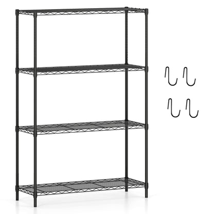 4-Tier Metal Storage Shelving Unit with V-Shaped Wire Rack and 1000 LBS Capacity-DK, Black Garages at Gallery Canada