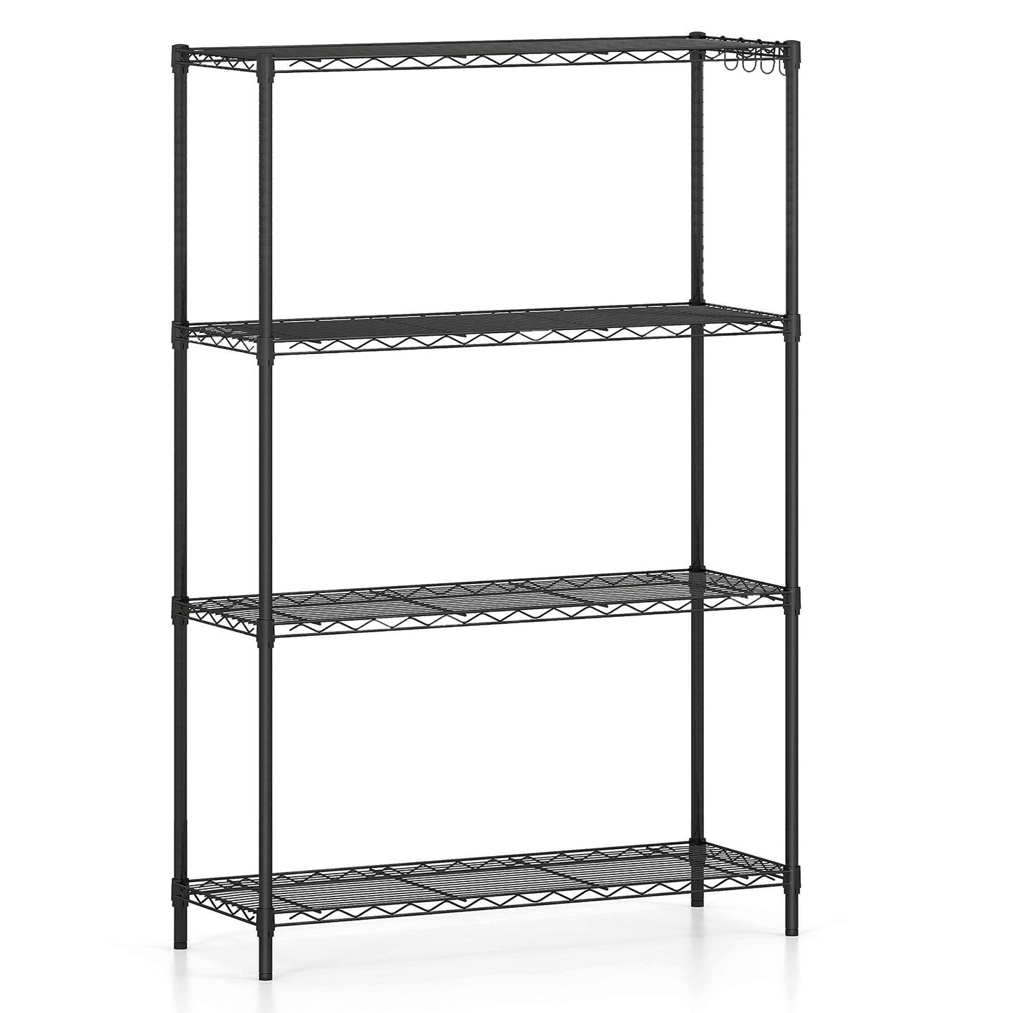 4-Tier Metal Storage Shelving Unit with V-Shaped Wire Rack and 1000 LBS Capacity-DK, Black Garages at Gallery Canada