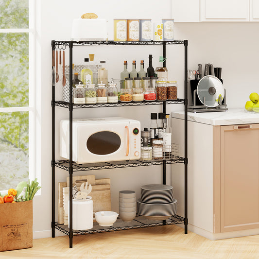 4-Tier Metal Storage Shelving Unit with V-Shaped Wire Rack and 1000 LBS Capacity-DK, Black Garages Black at Gallery Canada